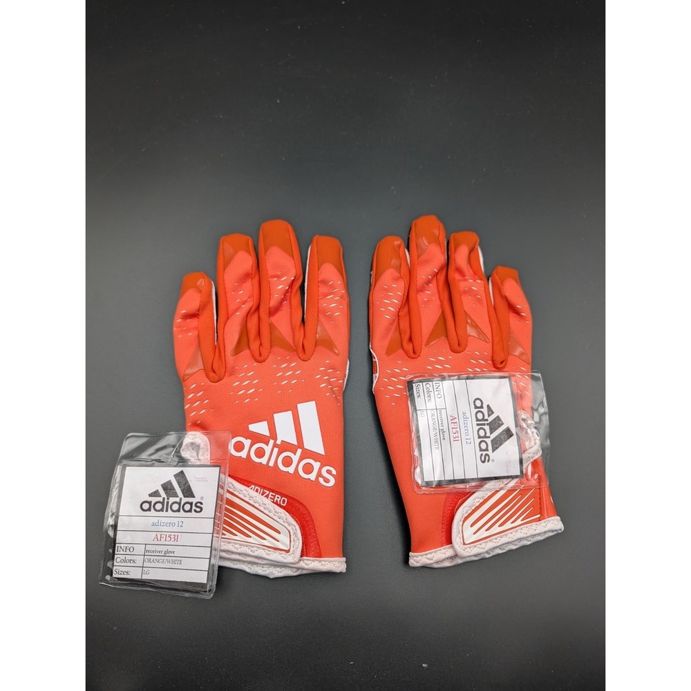 Adidas Adizero 12 Football Gloves Receiver Men's Size Large Orange Brand New